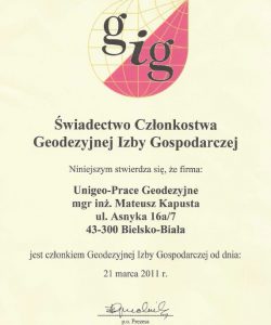 Firma jest członkiem GIG od 2011r.